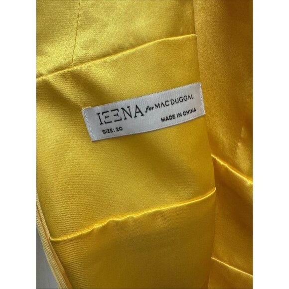 New MAC DUGGAL Size 20 Evening Gown Yellow Chiffon Sleeveless Wrap Formal Dress - Picture 7 of 7